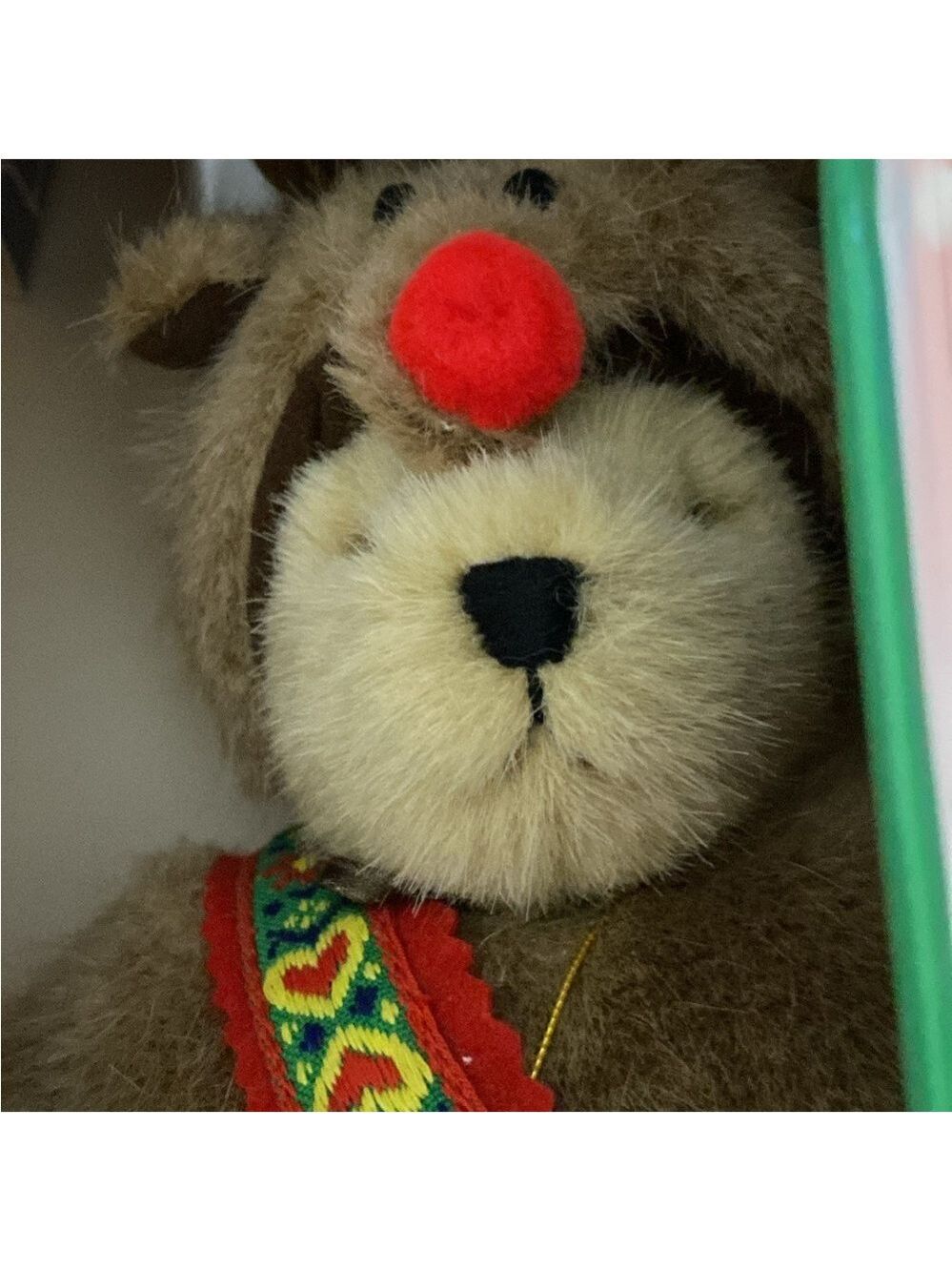 NWT NIB Muffy Plush Stuffed Animal Red-Nosed ReinBear One Size Brown - Picture 4 of 6
